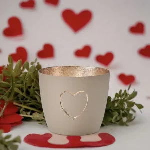 Windlicht MADRAS Herz GiftCompany sandstone gold H 8,5 cm