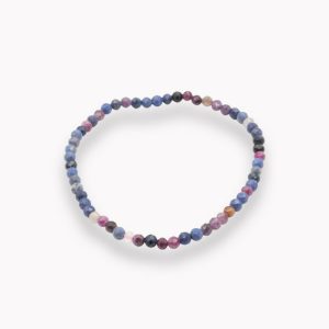 Rubin & Saphir Kugelarmband facettiert