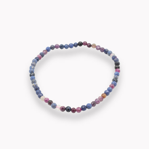 Rubin & Saphir Kugelarmband facettiert