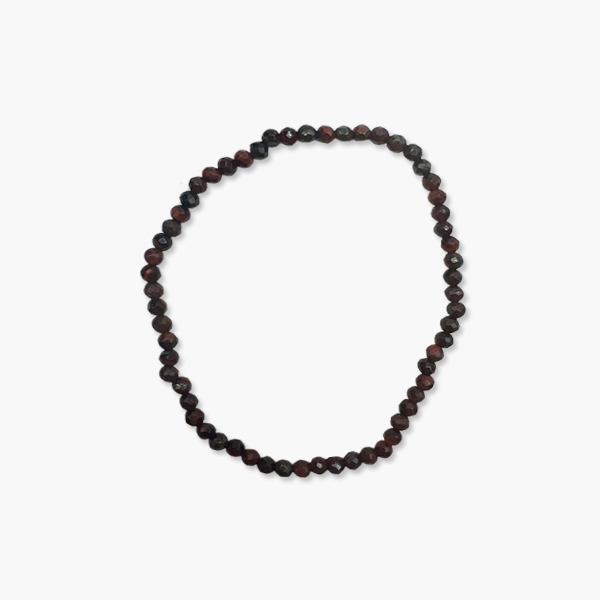Tigerauge rot/Katzenauge Kugelarmband facettiert
