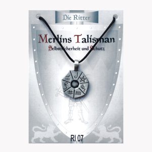 Anhänger Die Ritter – Merlins Talisman Amulett aus Zinn auf großer Karte