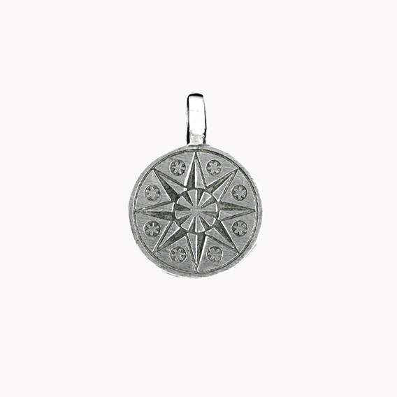 Anhänger Earth Star Flower – Magische Amulette aus Zinn auf großer Karte mit Infoheft – Bild 2