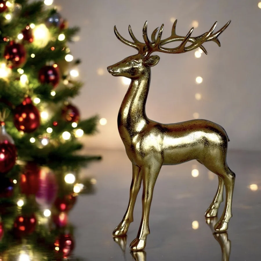 Weihnachtsdeko HIRSCH stehend Höhe 37 cm – Bild 3