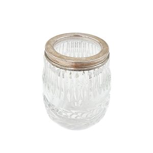 Bleikristall Topf mit Silbermontierung