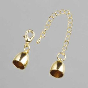 Endkappen mit Regulationskette, 8 mm, goldfarbig