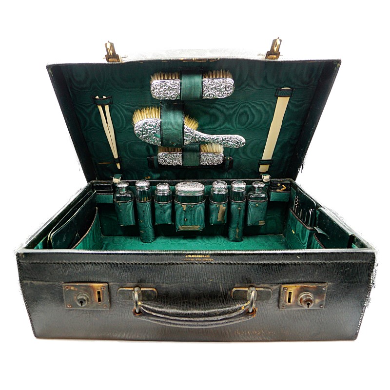 Reise Necessaire Set Sterling Silber – J.W. Benson, London