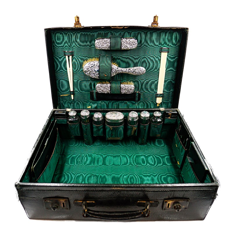 Reise Necessaire Set Sterling Silber – J.W. Benson, London – Bild 2