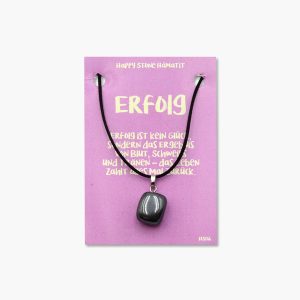 „Erfolg“ – Happy Stones Trommelstein Anhänger Hämatit