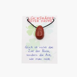 Roter Jaspis Skarabäus Anhänger Glückskäfer auf kleiner Karte