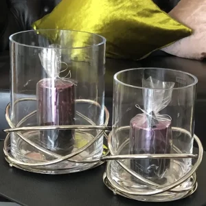 Windlicht Glas CROWNE silber Kaheku H 21 | 25 cm