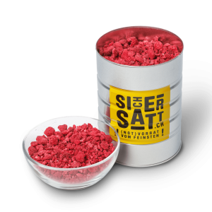 Smoothie-Himbeeren (Bruch und Pulver)