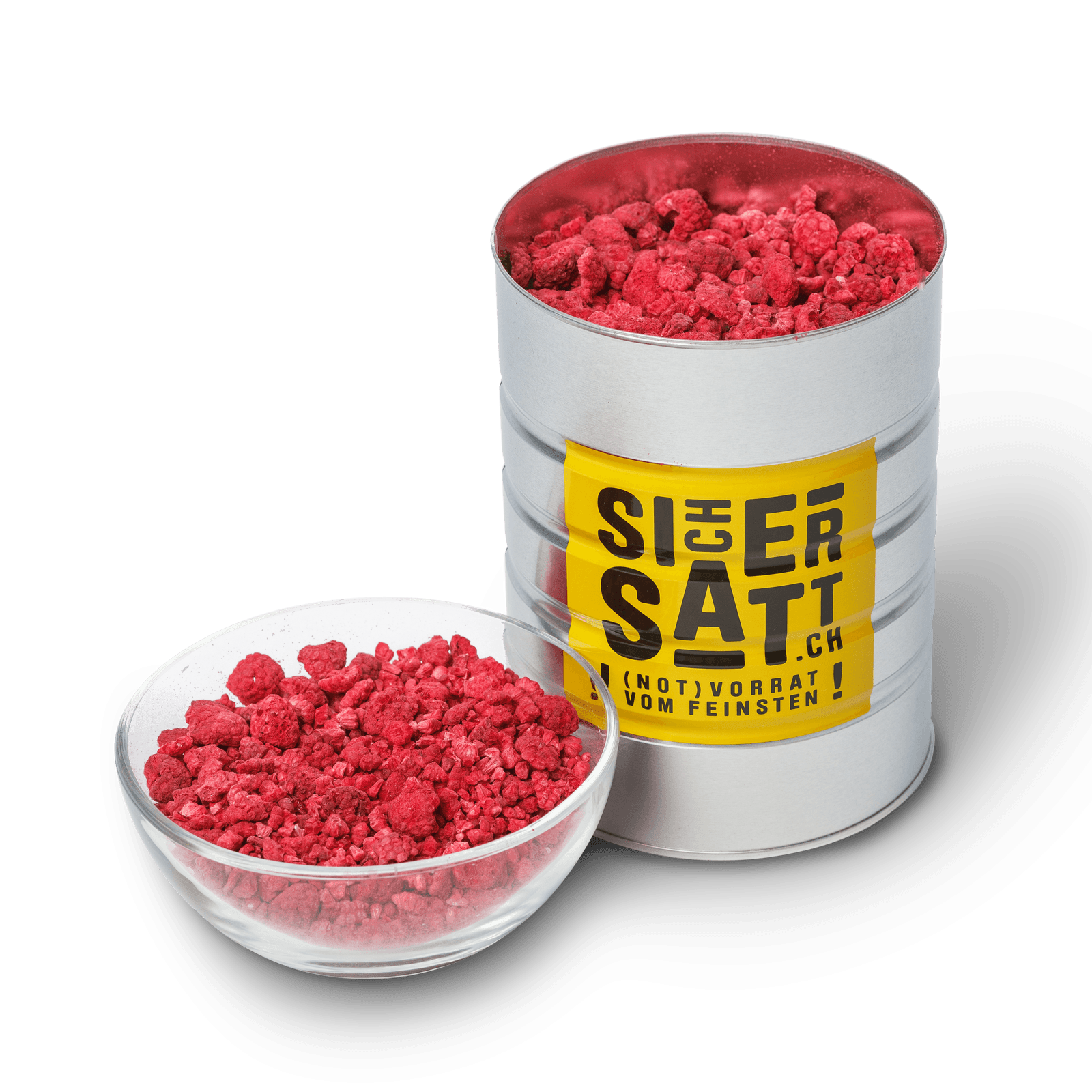 Smoothie-Himbeeren (Bruch und Pulver)