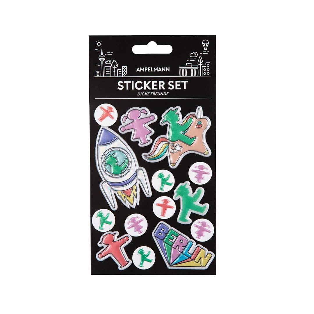 Ampelmännchen 3D-Stickerset „Dicke Freunde“