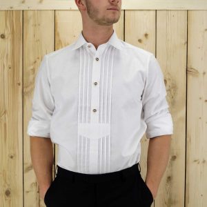 Hemd “Gustl” weiß, Pfoad, Liegekragen