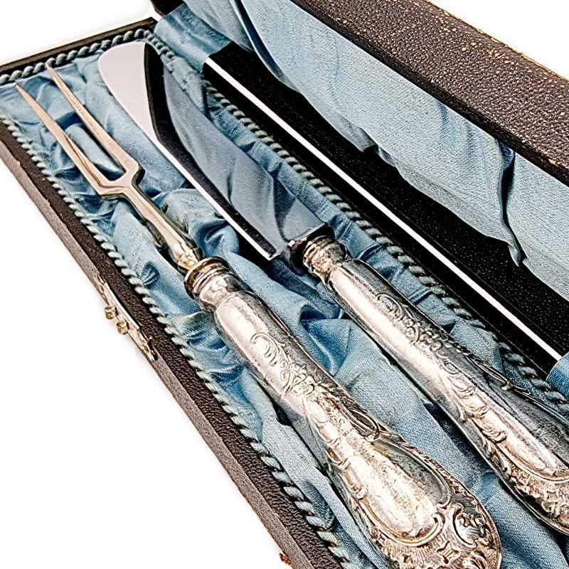 Silberbesteck, Fleischgabel & Buttermesser – Bild 3