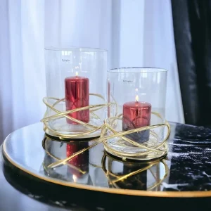 Kaheku Windlicht CROWNE vermessingt H 21 | 25 cm