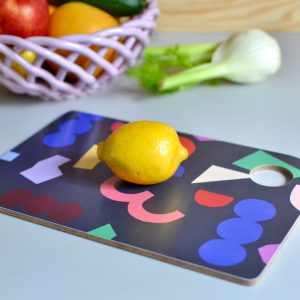 Schneidebrett “multicolour shapes”, 30 x 20 cm