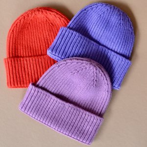 MIKA Mütze strong orange / dark purple / light lavender