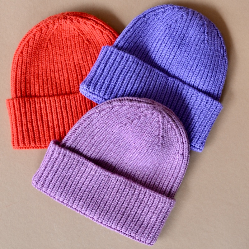 MIKA Mütze strong orange / dark purple / light lavender