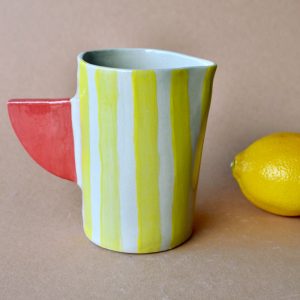 Gestreifter Keramikkrug 300ml “Kikiriki”