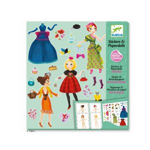 Djeco Stickerpuppen: Papier Anziehpuppen „Fashion“