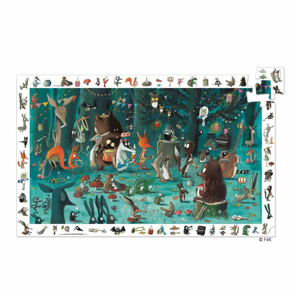 Djeco Wimmelpuzzle Tier-Orchester 35 Teile