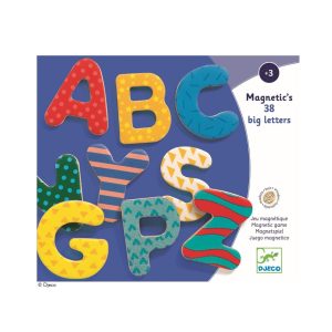 Djeco 38 große bunte Magnet-Buchstaben aus Holz