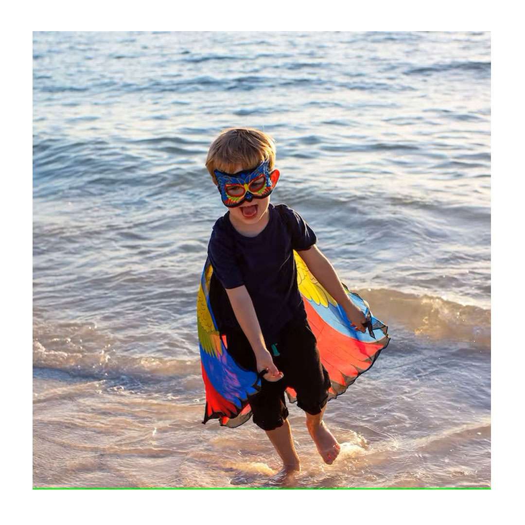 Dreamy Dress-Ups Kostümflügel und Maske Set Vogel bunter Fink – Bild 4