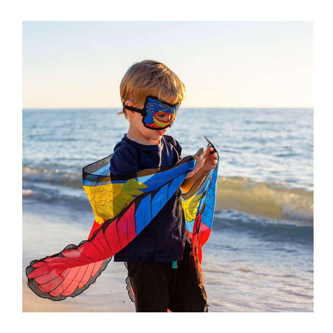 Dreamy Dress-Ups Kostümflügel und Maske Set Vogel bunter Fink – Bild 7