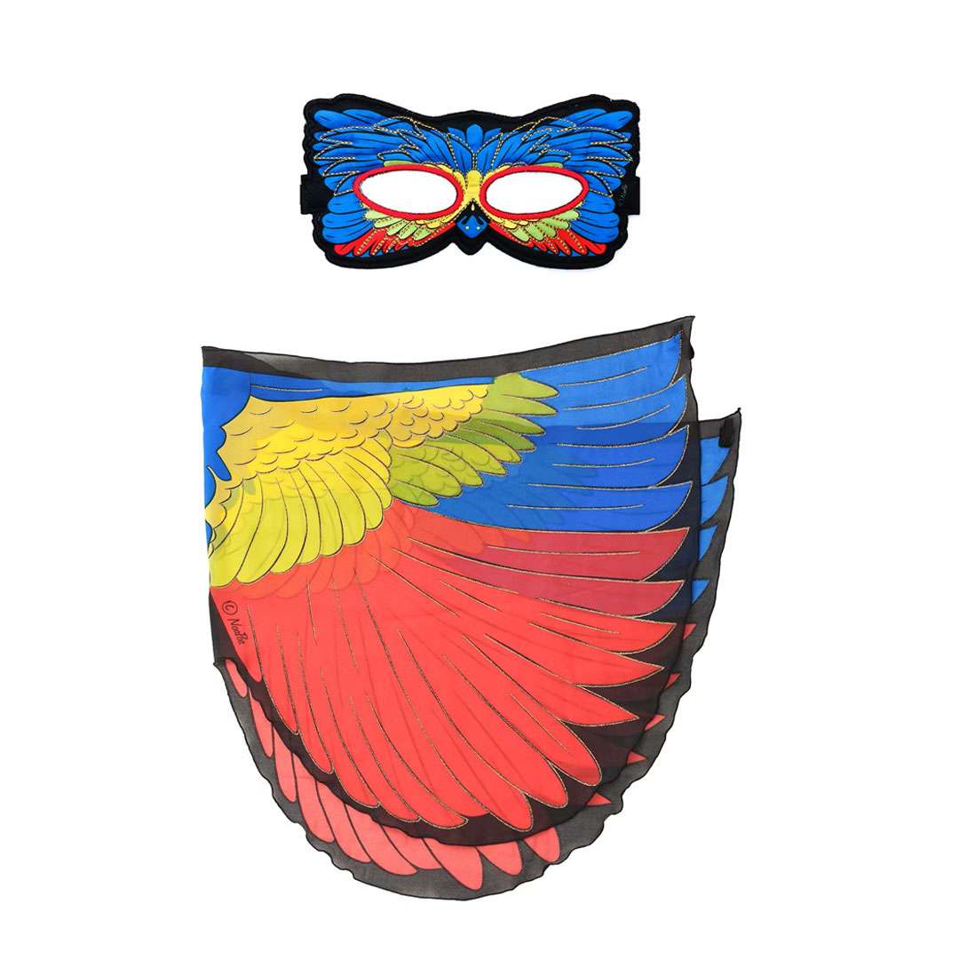 Dreamy Dress-Ups Kostümflügel und Maske Set Vogel bunter Fink