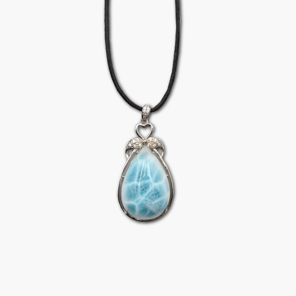 Larimar Anhänger aus 925 Sterling Silber Einzelstück