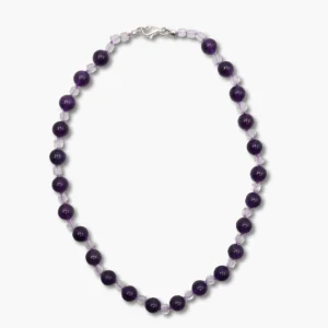 Kugelkette aus Amethyst und Bergkristall
