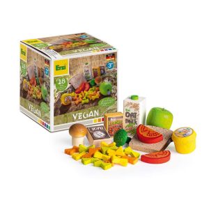 Erzi Puppenküche-Sortiment „Veganes Essen“ aus Holz