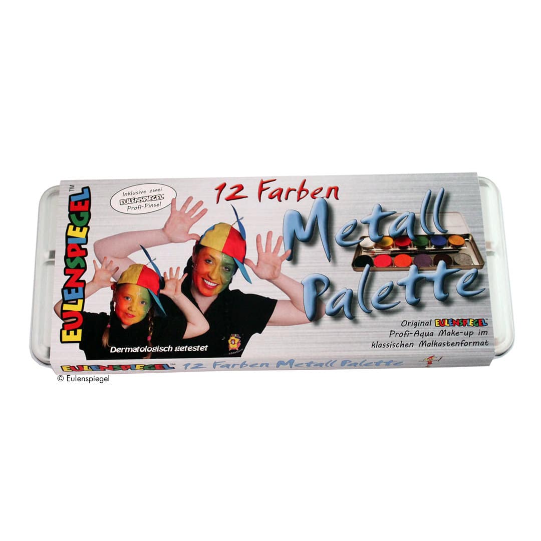 Eulenspiegel Profi-Aqua Schminkpalette 12 Farben – Bild 3