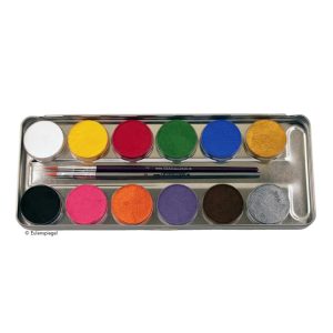 Eulenspiegel Profi-Aqua Schminkpalette 12 Farben