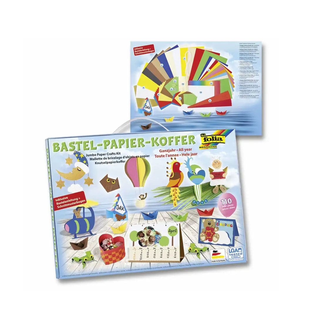 Folia Bastelpapier-Koffer Ganzjahr 110 Teile – Bild 2