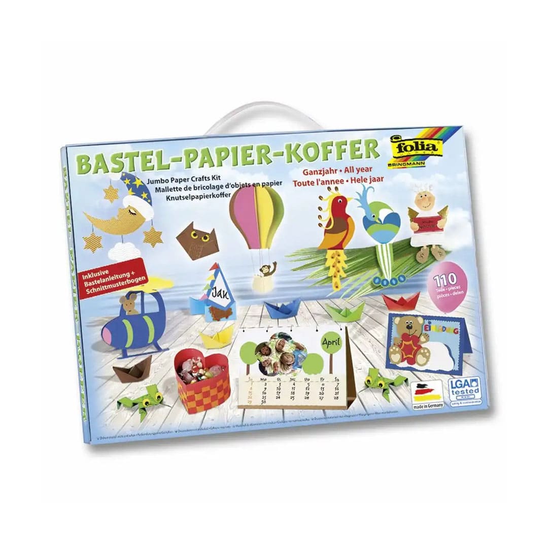 Folia Bastelpapier-Koffer Ganzjahr 110 Teile