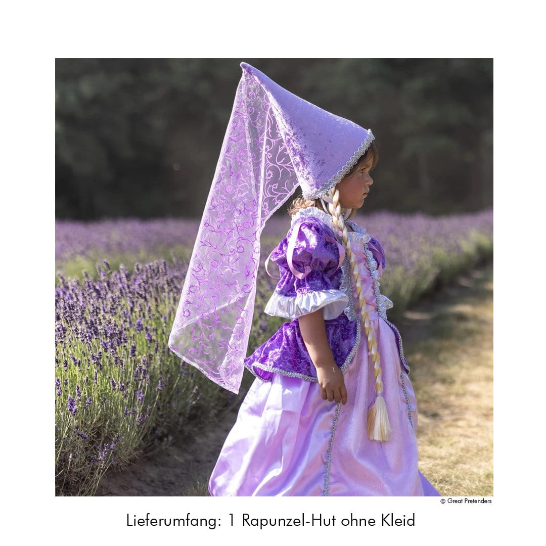 Prinzessinnen-Hut mit Rapunzelzopf und Schleier – Bild 2