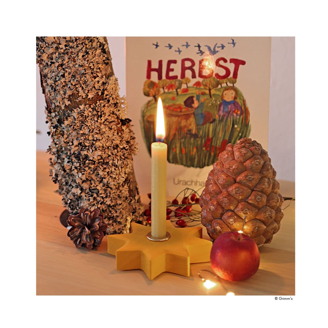 Grimms Lebenslicht Kerzenhalter Stern Gelb – Bild 5