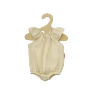 Heless Puppen-Body mit Rüschen, ecru, aus Bio-Baumwolle