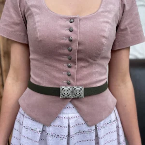 Spenzer “Olena” zartrosa-Stretch-Samt