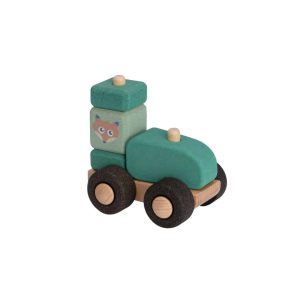 Korko Spielzeug-Traktor mit Korkbausteinen