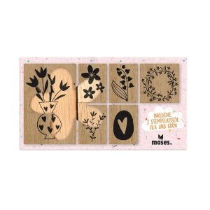 Moses Pastell-Holzstempel-Set Blütenzauber