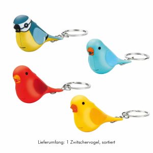 Moses leuchtender Zwitschervogel Schlüsselanhänger, sortiert