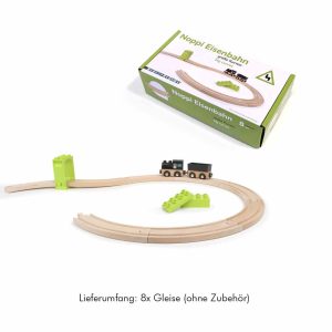 Noppi Holzeisenbahn – 8 große Kurven-Schienen