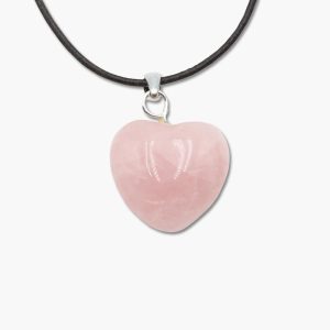 Herz Anhänger bauchig aus Rosenquarz