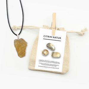 Citrin natur roh Anhänger groß