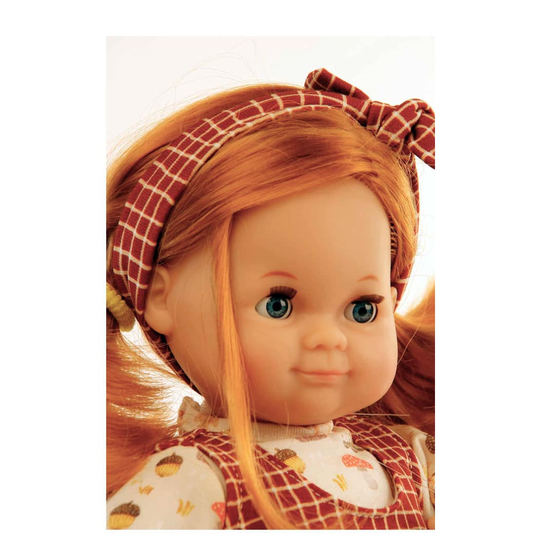 Schildkröt Puppe Schlummerle mit roten Haaren und Karokleid – Bild 2