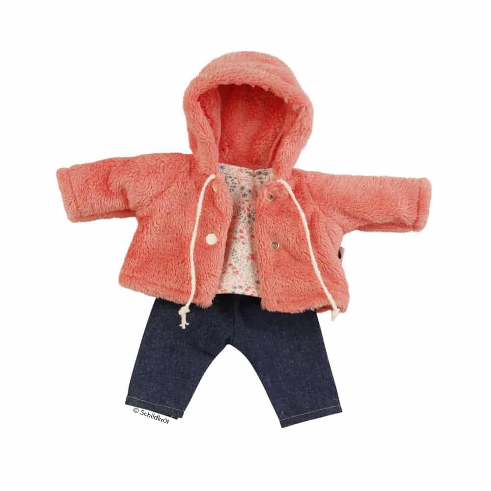 Schildkröt Puppenkleidung Winterkombi mit Plüschjacke 32cm