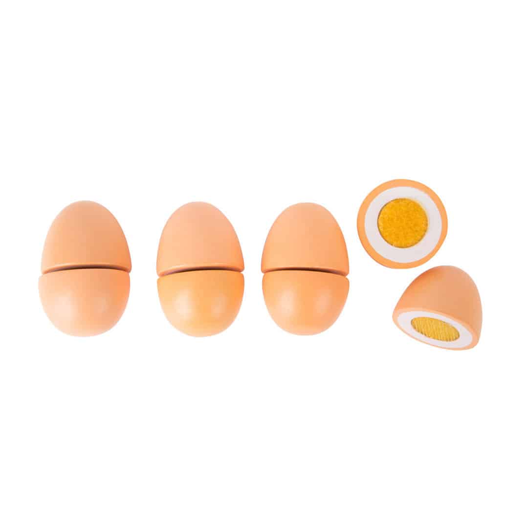 Braune Holz-Eier zum Schneiden, im Karton – Bild 3